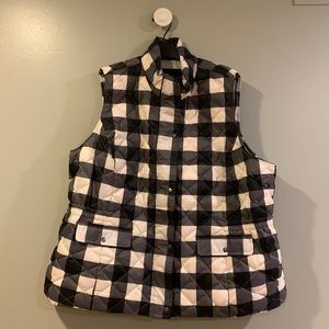 Talbots Woman’s Buffalo Plaid Puffer Vest Size 3X EUC